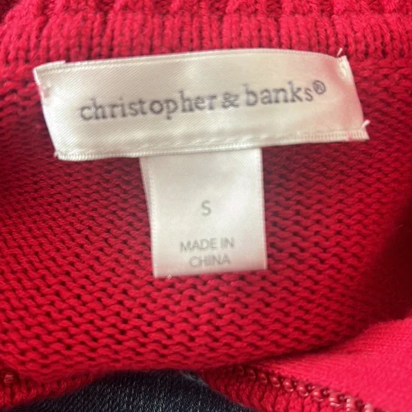 CHRISTOPHER & BANKS❤️Red CARDIGAN Full Zipper❄️VERY GOOD CONDITION Women’s SMALL - Picture 6 of 9